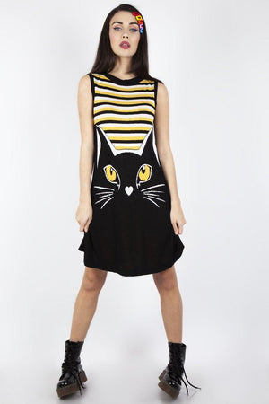 Telepathic Cat Dress-Jawbreaker-Dark Fashion Clothing