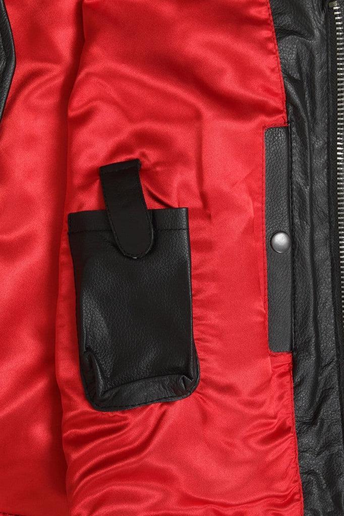 Telford Leather Perforated Panels Biker Vest-Skintan Leather-Dark Fashion Clothing