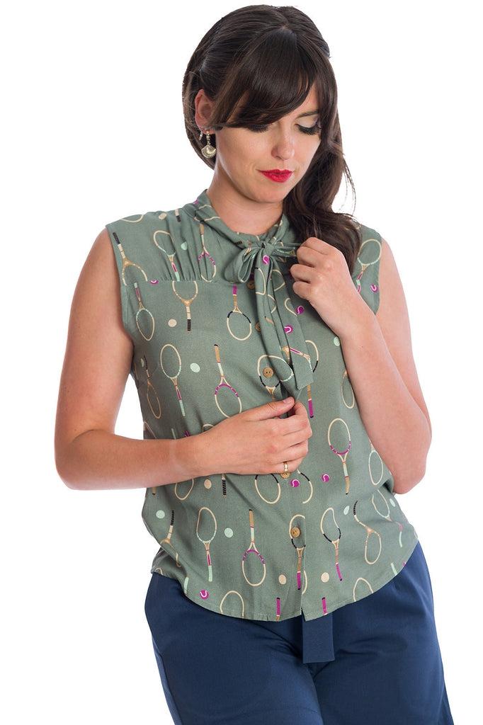 Tennis Love Blouse-Banned-Dark Fashion Clothing