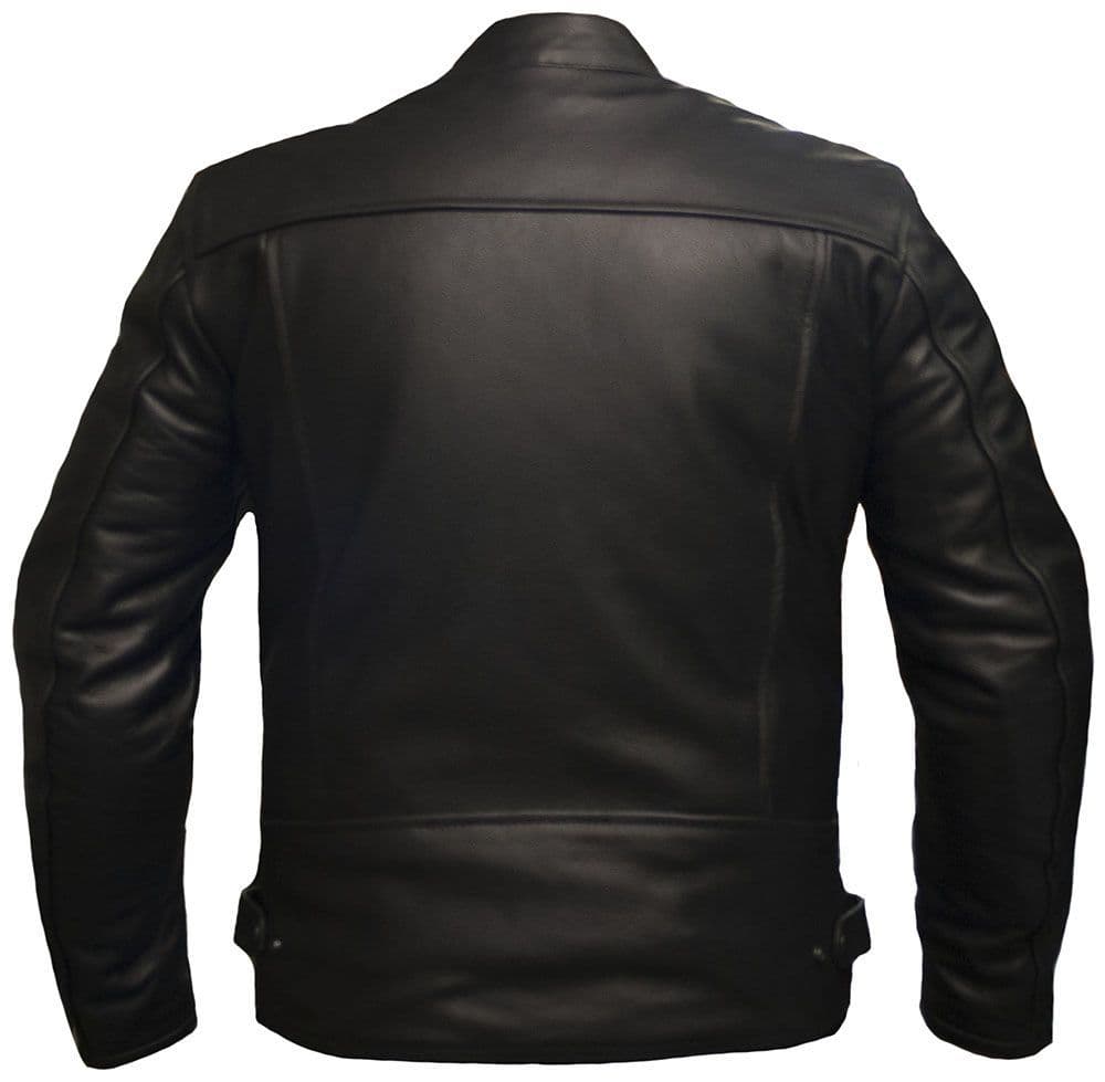 Trojan Armoured Leather Motorcycle Jacket-Skintan Leather-Dark Fashion Clothing