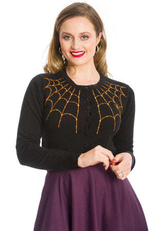 Under Her Web Spell Cardigan-Banned-Dark Fashion Clothing