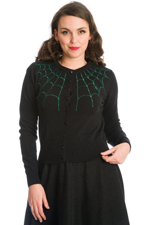 Under Her Web Spell Cardigan-Banned-Dark Fashion Clothing