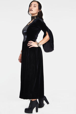 Velvet & Satin Maiden Dress-Jawbreaker-Dark Fashion Clothing