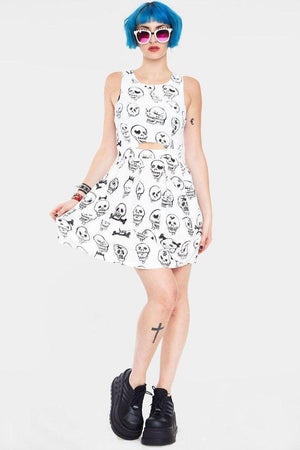 Vertex Skulls Dress-Jawbreaker-Dark Fashion Clothing