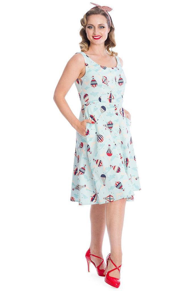 Vintage Globe Button Dress-Banned-Dark Fashion Clothing