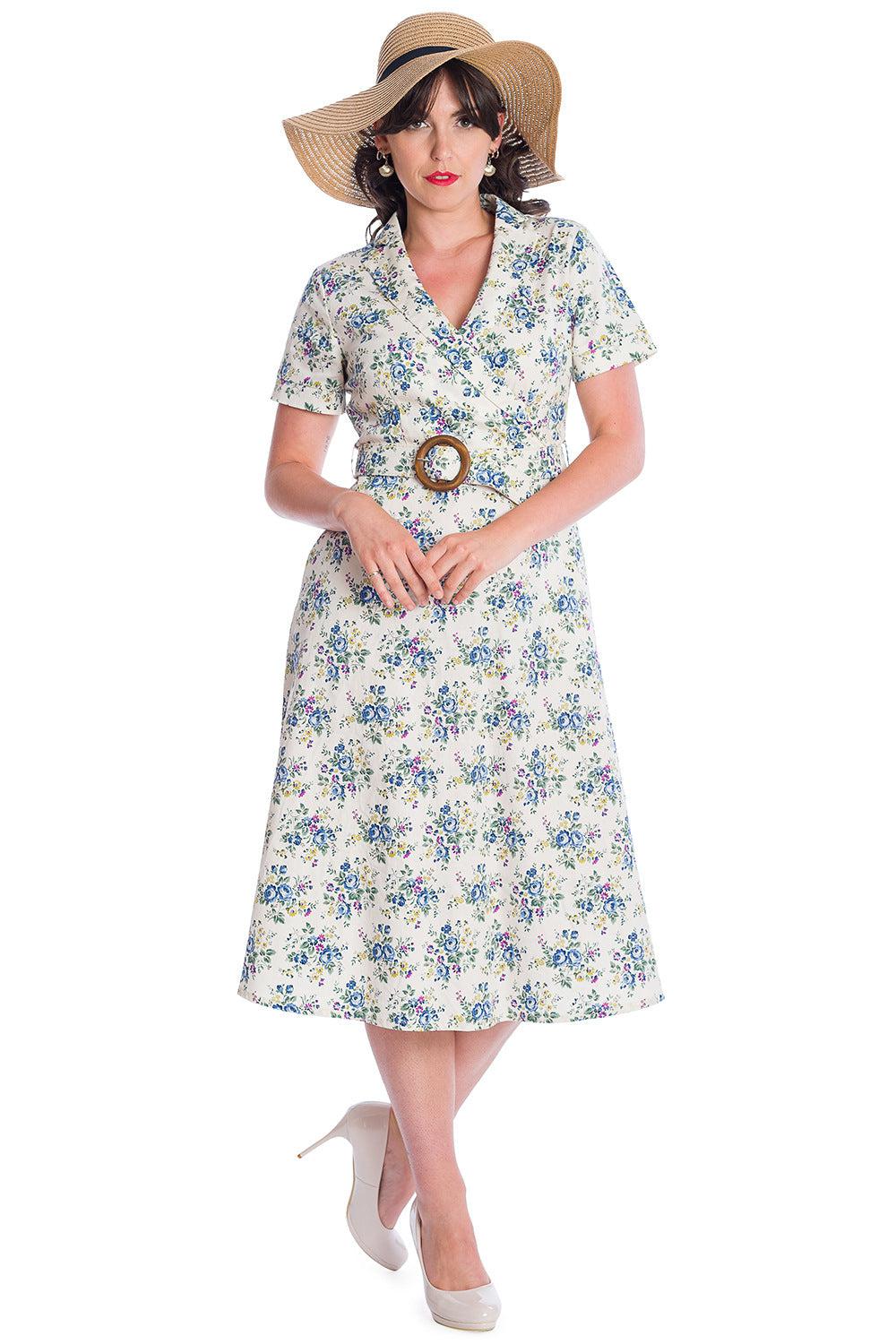 Wild Flower Fit & Flare Dress-Banned-Dark Fashion Clothing