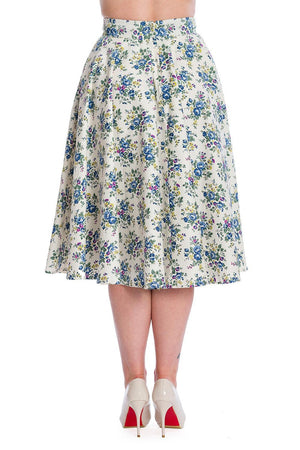 Wild Flower Swing Skirt-Banned-Dark Fashion Clothing