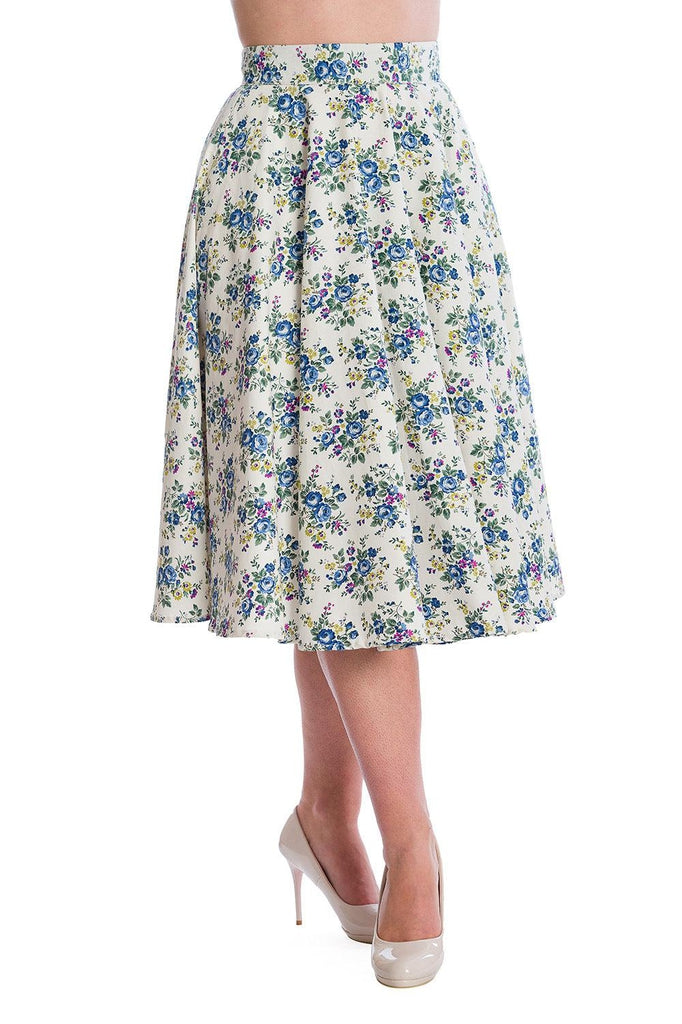 Wild Flower Swing Skirt-Banned-Dark Fashion Clothing