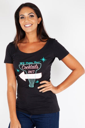 Always Happy Hour Tee-Voodoo Vixen-Dark Fashion Clothing