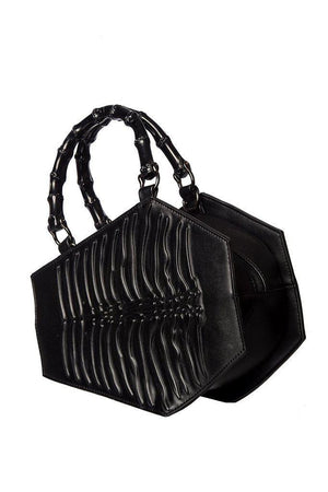 Amaranth Emboss Coffin Bag-Banned-Dark Fashion Clothing
