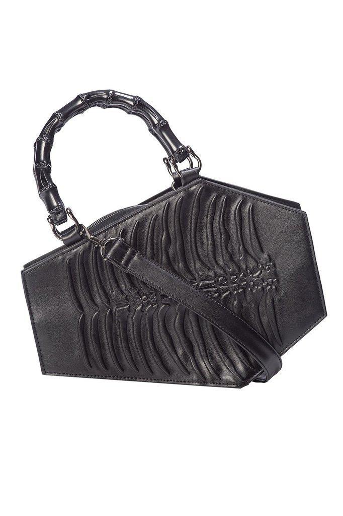 Amaranth Emboss Coffin Bag-Banned-Dark Fashion Clothing
