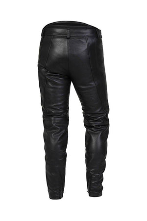 Aragon Leather Motorcycle Trousers-Skintan Leather-Dark Fashion Clothing