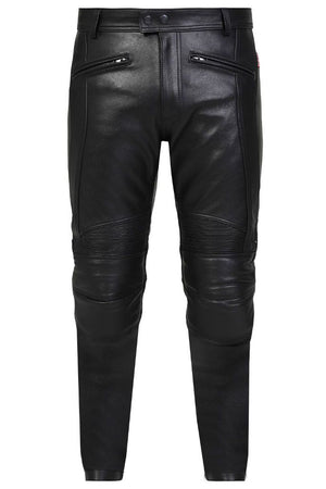 Aragon Leather Motorcycle Trousers-Skintan Leather-Dark Fashion Clothing