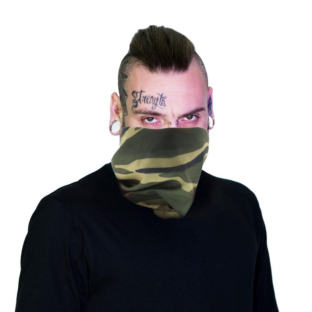 Army Jaw Face Mask Covering - Cam-Dr Faust-Dark Fashion Clothing