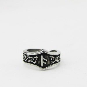 Asgard Ansuz Letter A Rune Ring - Adjustable-Asgard-Dark Fashion Clothing