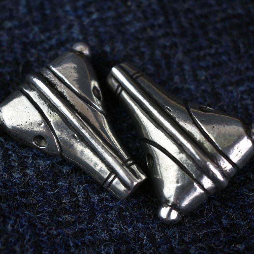 Asgard Bear Headed Brooch - Pair-Asgard-Dark Fashion Clothing