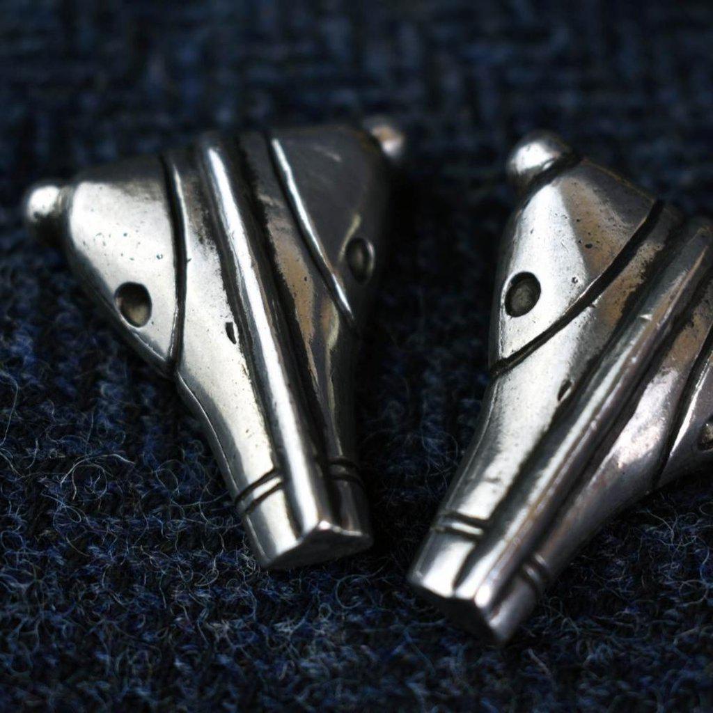 Asgard Bear Headed Brooch - Pair-Asgard-Dark Fashion Clothing