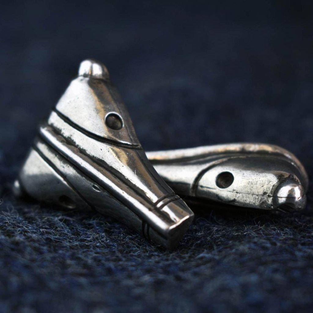 Asgard Bear Headed Brooch - Pair-Asgard-Dark Fashion Clothing