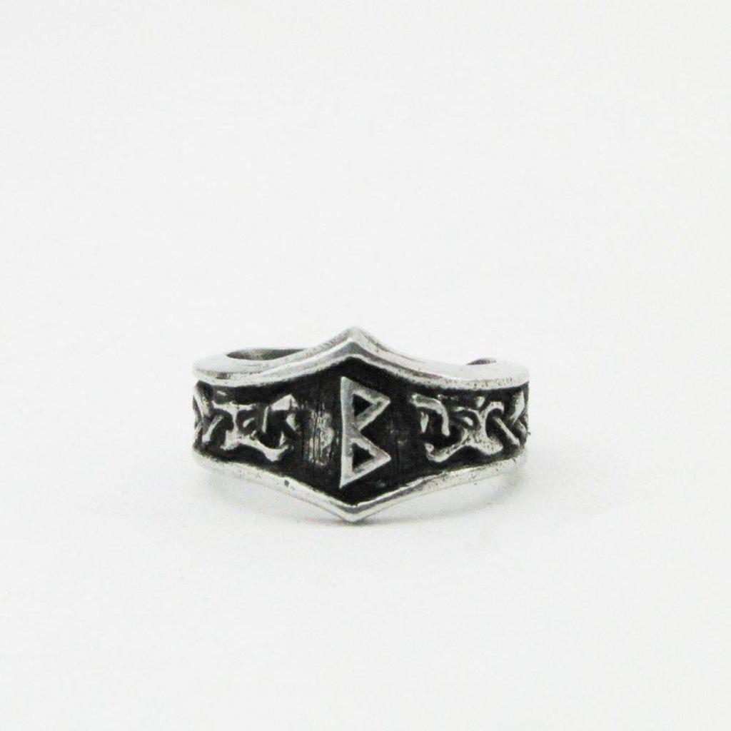 Asgard Berkanan Letter B Rune Ring - Adjustable-Asgard-Dark Fashion Clothing