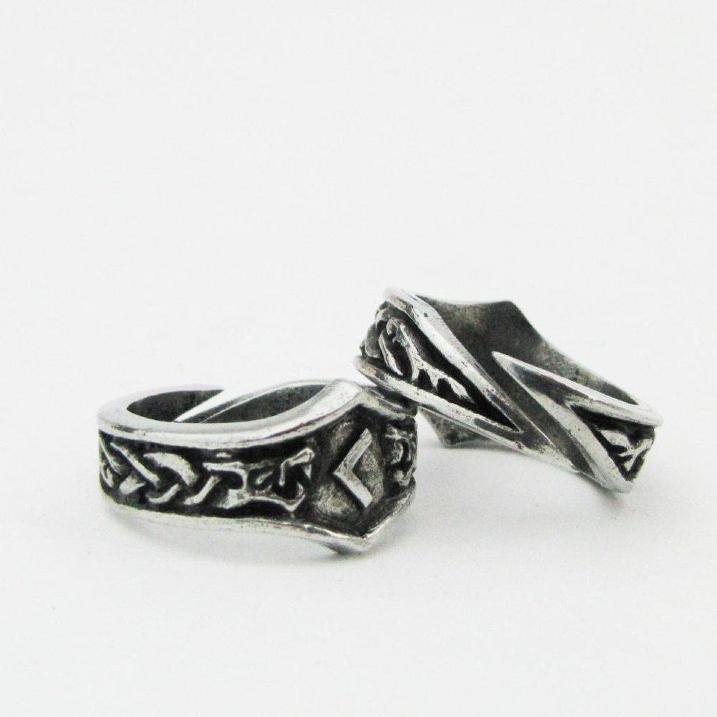 Asgard Cen Letter C Rune Ring - Adjustable-Asgard-Dark Fashion Clothing