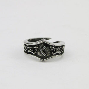 Asgard Cen Letter C Rune Ring - Adjustable-Asgard-Dark Fashion Clothing