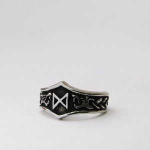 Asgard Dagaz Letter D Rune Ring - Adjustable-Asgard-Dark Fashion Clothing
