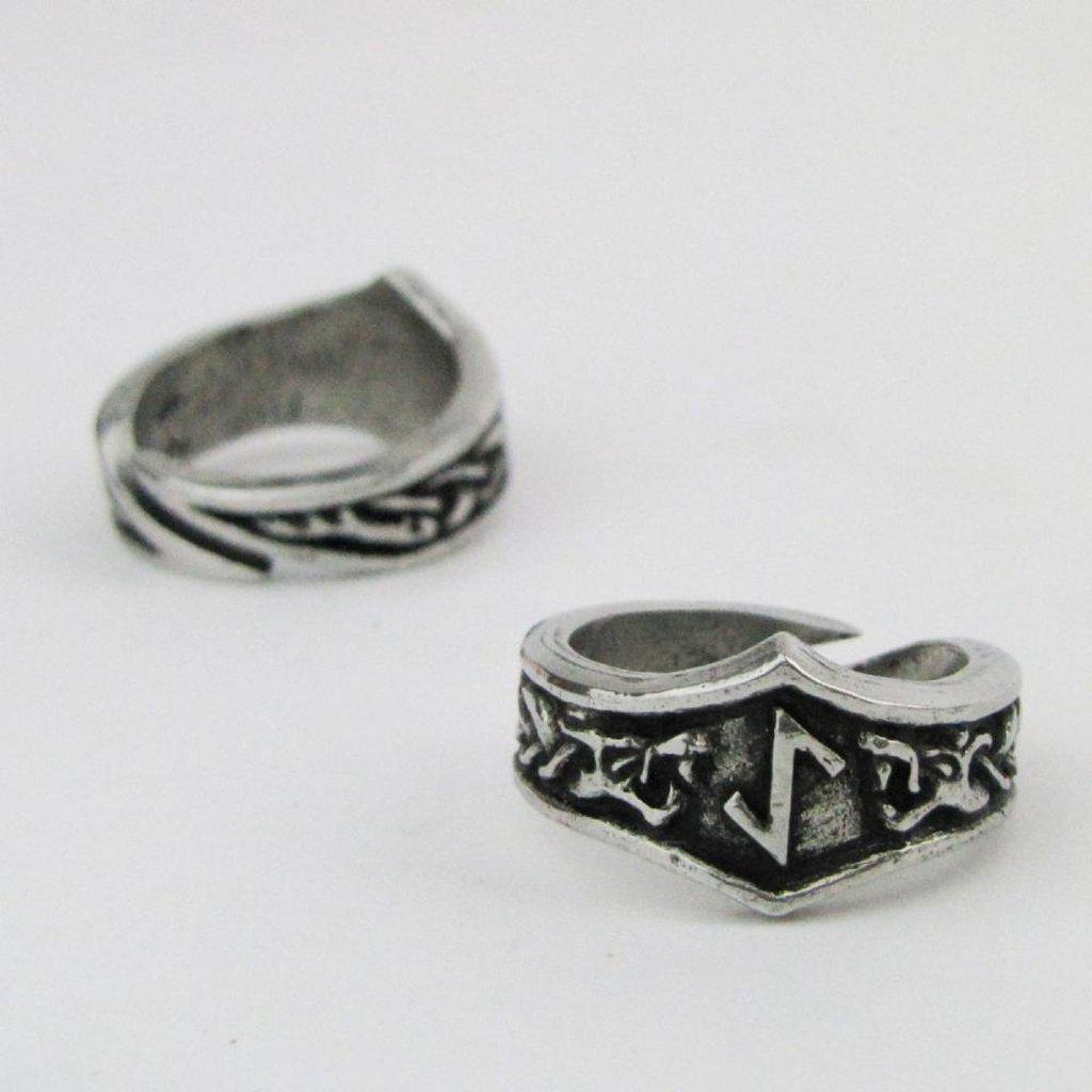 Asgard Eihwaz Letter Y Rune Ring - Adjustable-Asgard-Dark Fashion Clothing