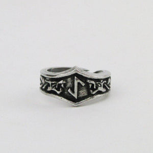 Asgard Eihwaz Letter Y Rune Ring - Adjustable-Asgard-Dark Fashion Clothing