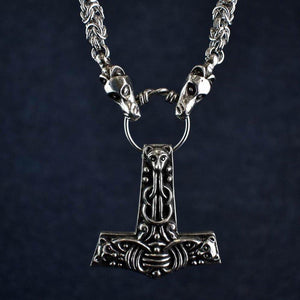 Asgard Faroese Hammer Pendant on Dragon Chain-Asgard-Dark Fashion Clothing