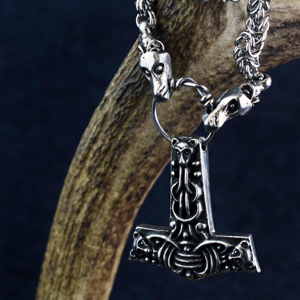 Asgard Faroese Hammer Pendant on Dragon Chain-Asgard-Dark Fashion Clothing