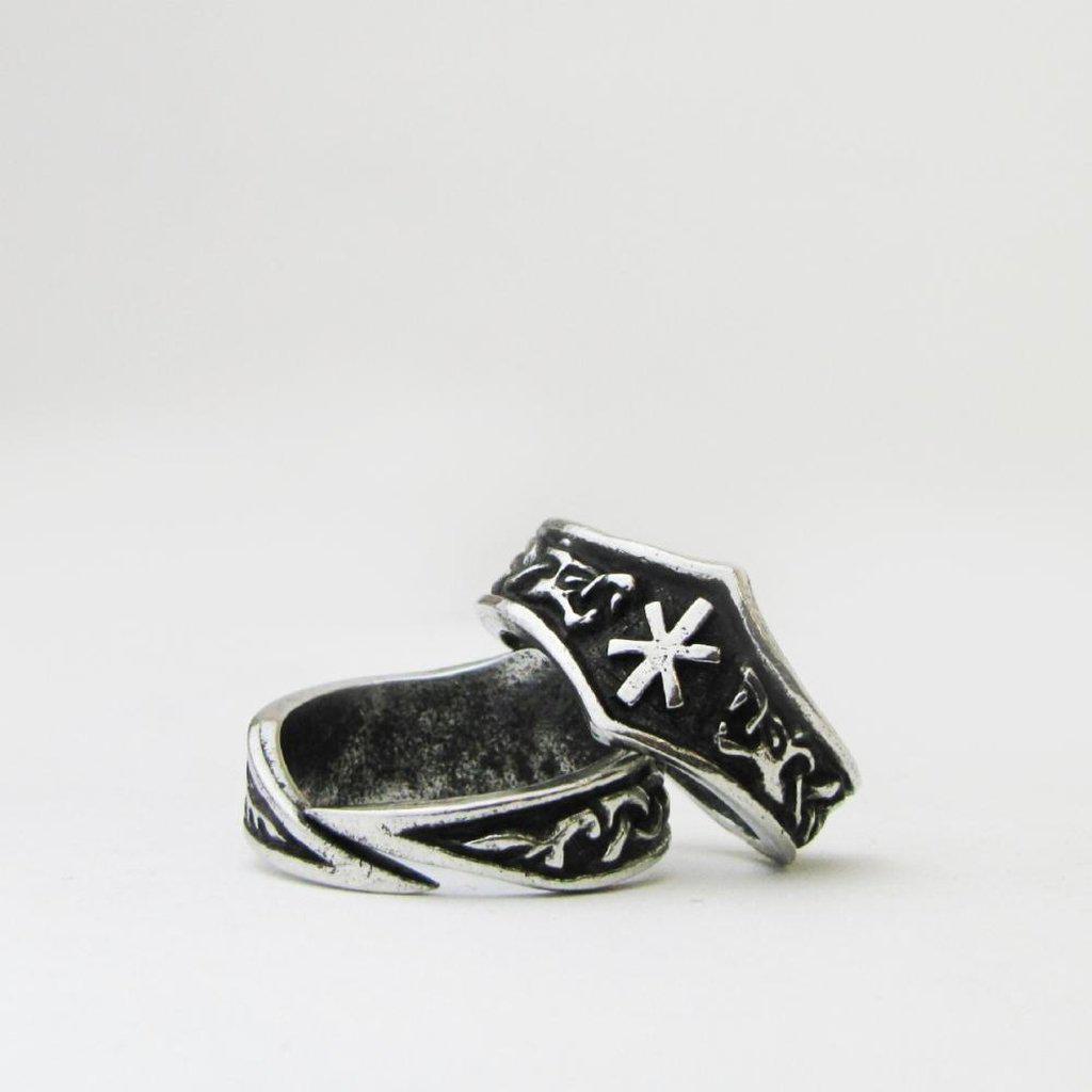 Asgard Jera Letter J Rune Ring - Adjustable-Asgard-Dark Fashion Clothing