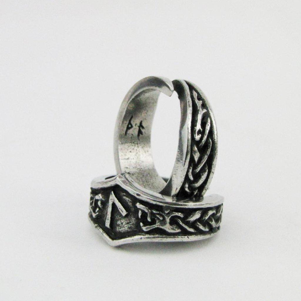 Asgard Laguz Letter L Rune Ring - Adjustable-Asgard-Dark Fashion Clothing