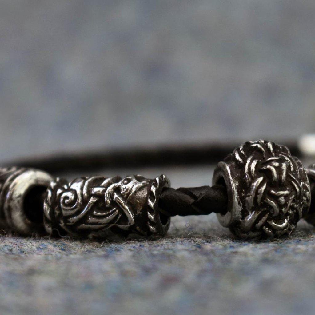 Asgard Leather Bracelet with Silver Fittings-Asgard-Dark Fashion Clothing