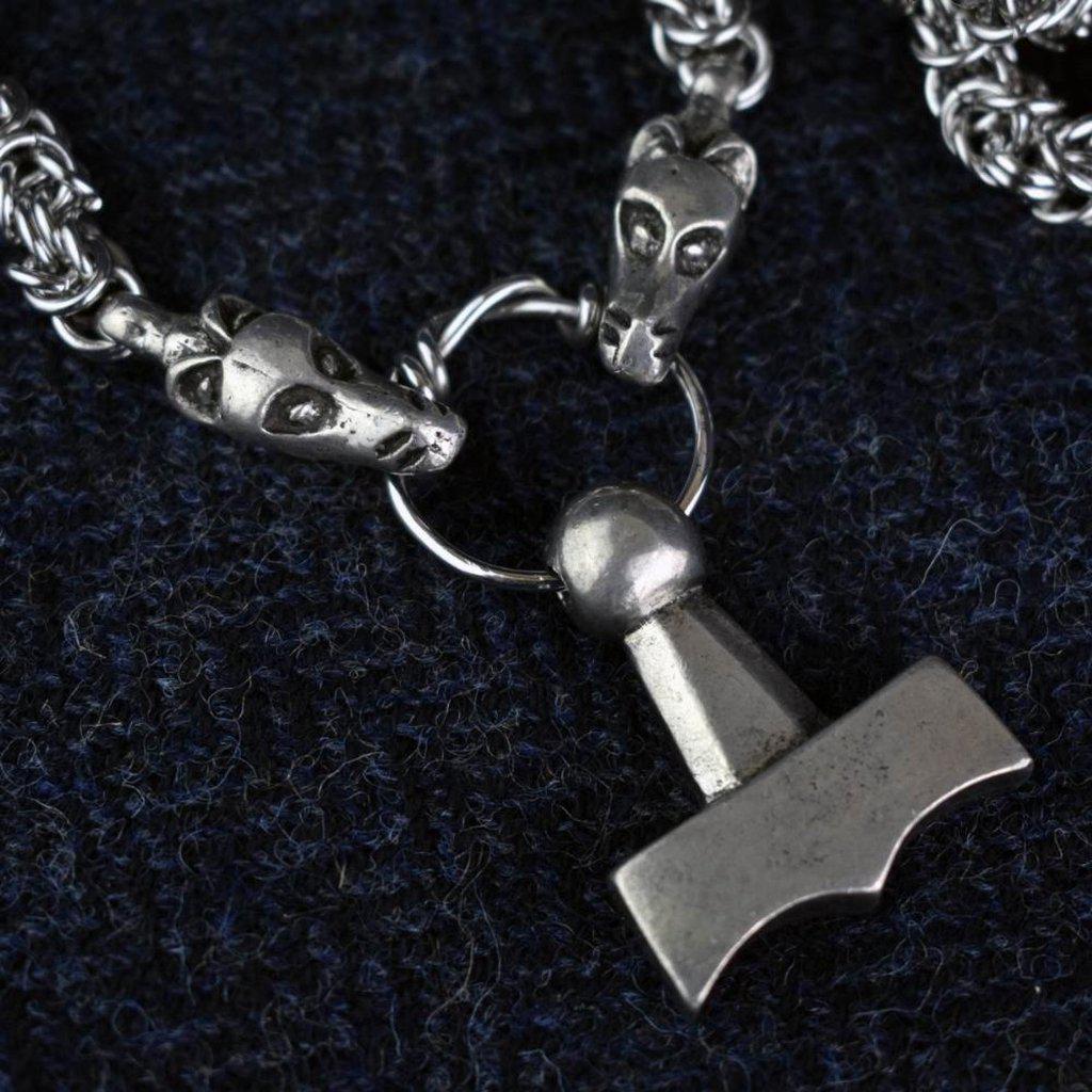 Asgard Mjolnir Pendant on Dragon Chain-Asgard-Dark Fashion Clothing