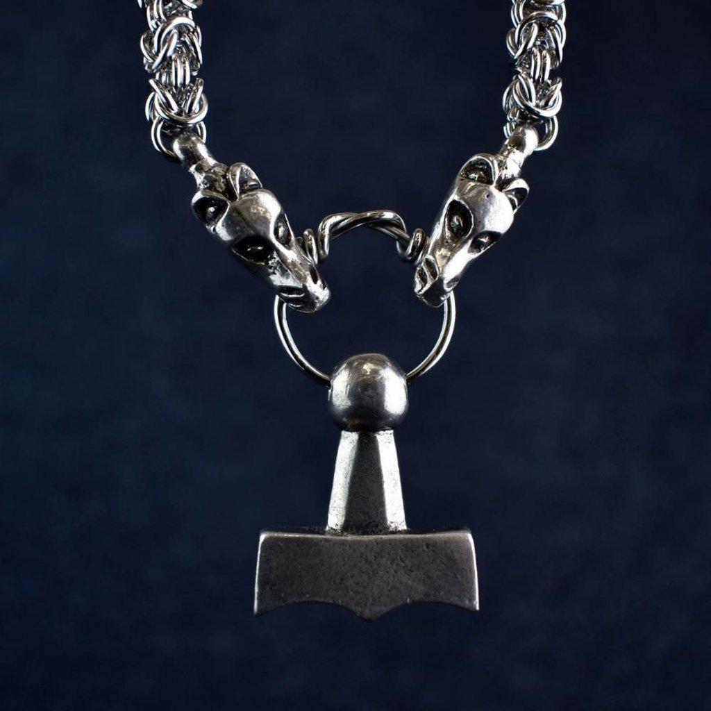 Asgard Mjolnir Pendant on Dragon Chain-Asgard-Dark Fashion Clothing