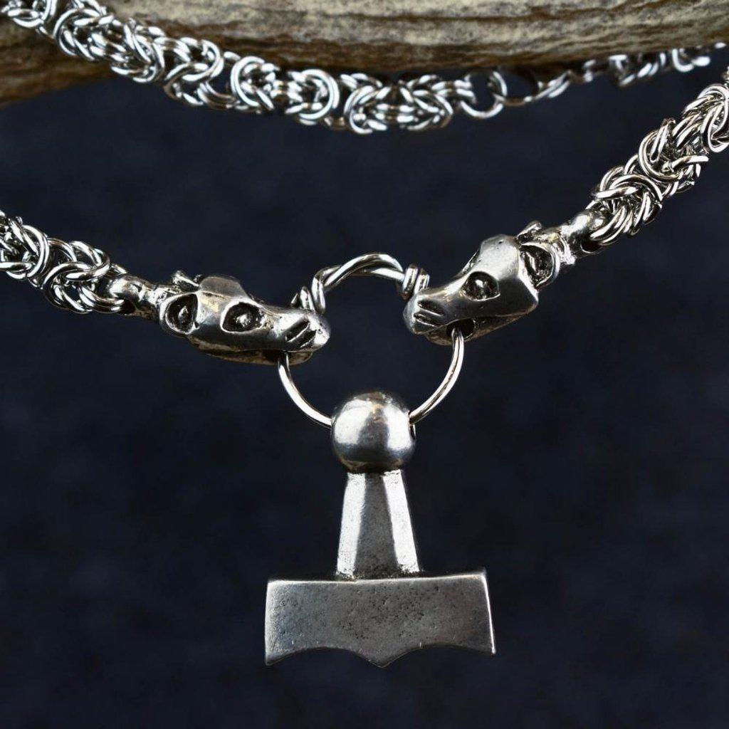 Asgard Mjolnir Pendant on Dragon Chain-Asgard-Dark Fashion Clothing