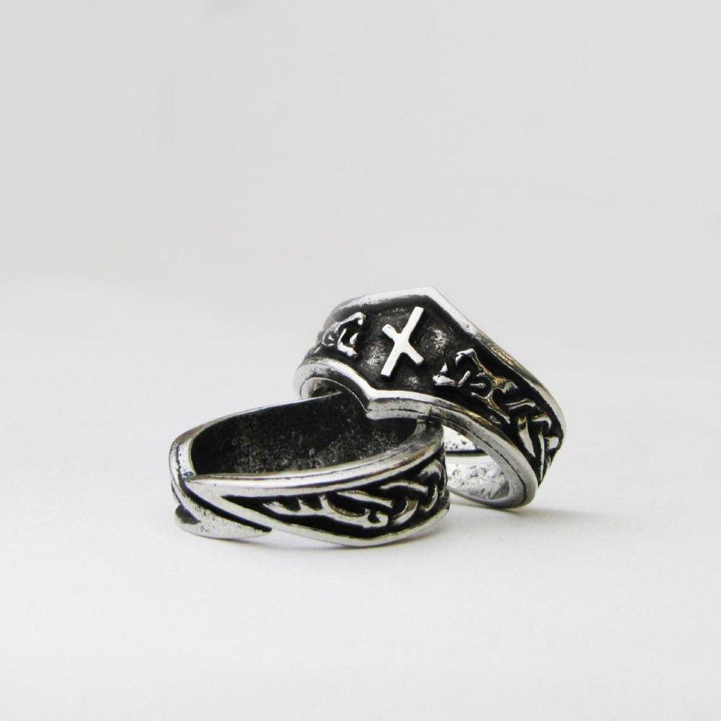 Asgard Naudiz Letter N Rune Ring - Adjustable-Asgard-Dark Fashion Clothing