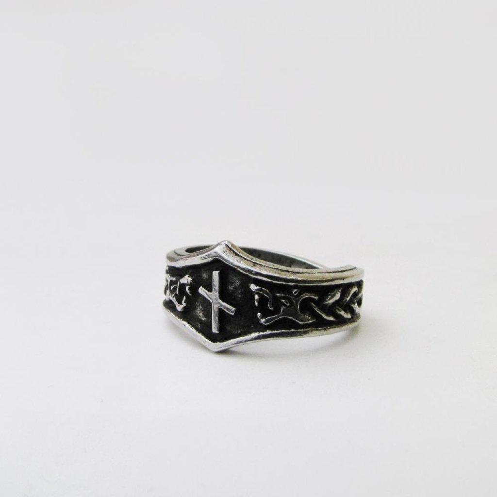 Asgard Naudiz Letter N Rune Ring - Adjustable-Asgard-Dark Fashion Clothing