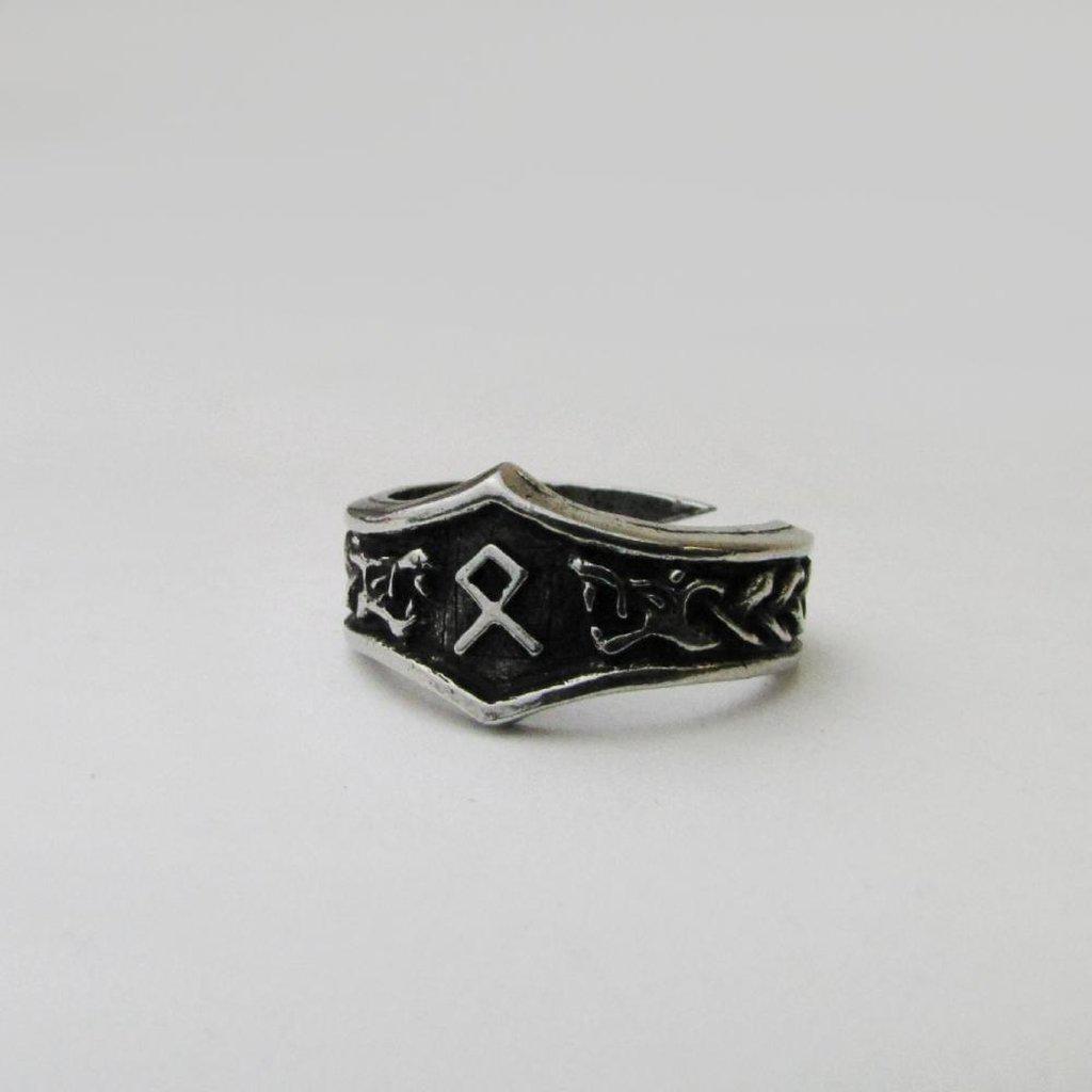 Asgard Othila Letter O Rune Ring - Adjustable-Asgard-Dark Fashion Clothing