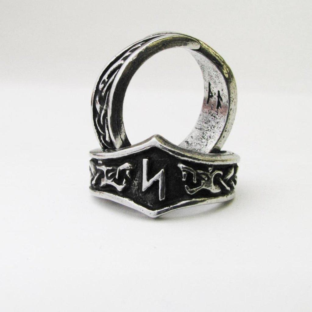 Asgard Sowilo Letter S Rune Ring - Adjustable-Asgard-Dark Fashion Clothing