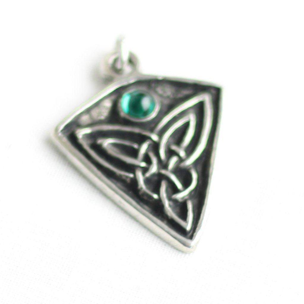 Asgard St Ninian's Knot Pendant – Blue, Green or Red Stone-Asgard-Dark Fashion Clothing