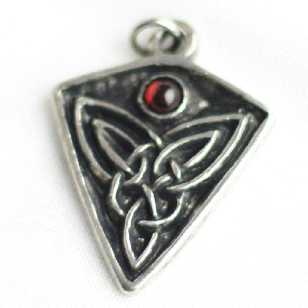 Asgard St Ninian's Knot Pendant – Blue, Green or Red Stone-Asgard-Dark Fashion Clothing