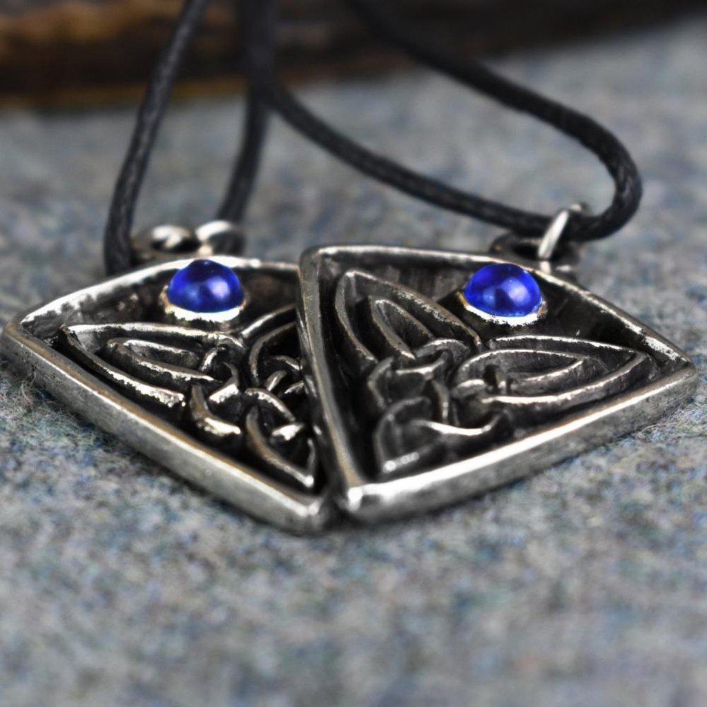 Asgard St Ninian's Knot Pendant – Blue, Green or Red Stone-Asgard-Dark Fashion Clothing