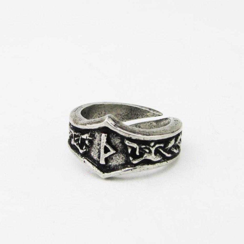 Asgard Thuriaz TH Rune Ring - Adjustable-Asgard-Dark Fashion Clothing