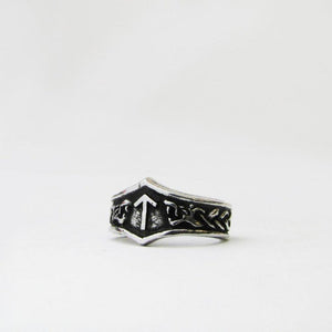 Asgard Tiwaz Letter T Rune Ring - Adjustable-Asgard-Dark Fashion Clothing