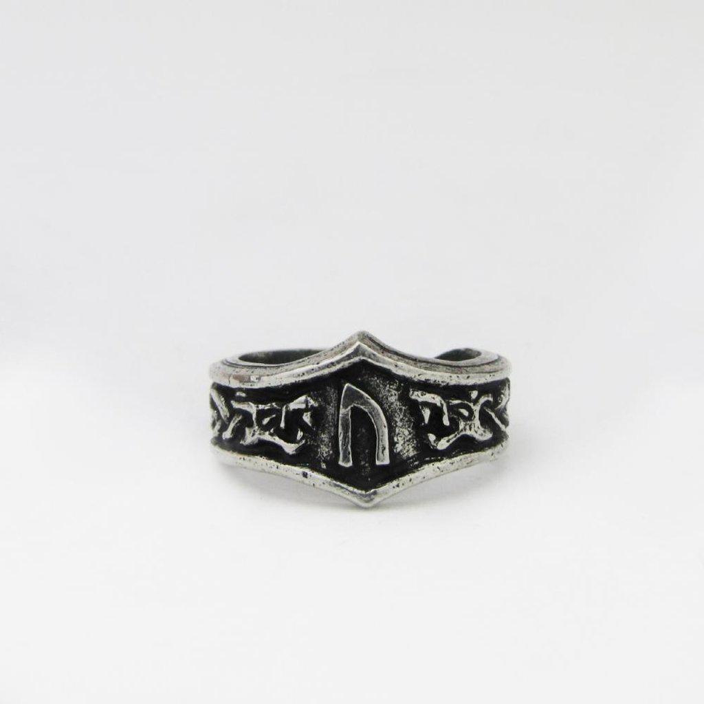 Asgard Uruz Letter U or V Rune Ring - Adjustable-Asgard-Dark Fashion Clothing
