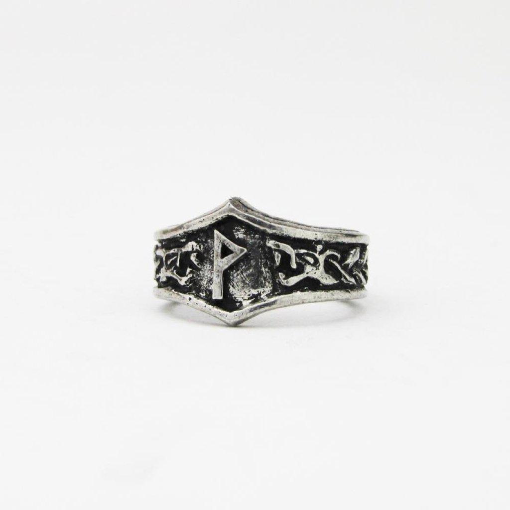 Asgard Wunjo Letter W rune Ring - Adjustable-Asgard-Dark Fashion Clothing