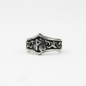 Asgard Wunjo Letter W rune Ring - Adjustable-Asgard-Dark Fashion Clothing