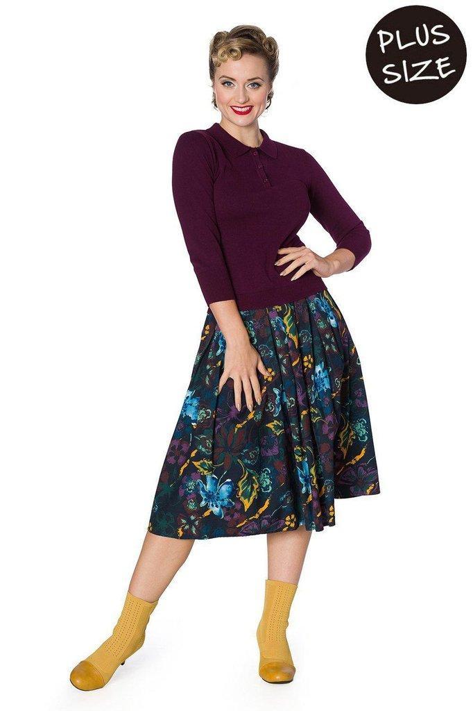 Audry Button Knit Top-Banned-Dark Fashion Clothing