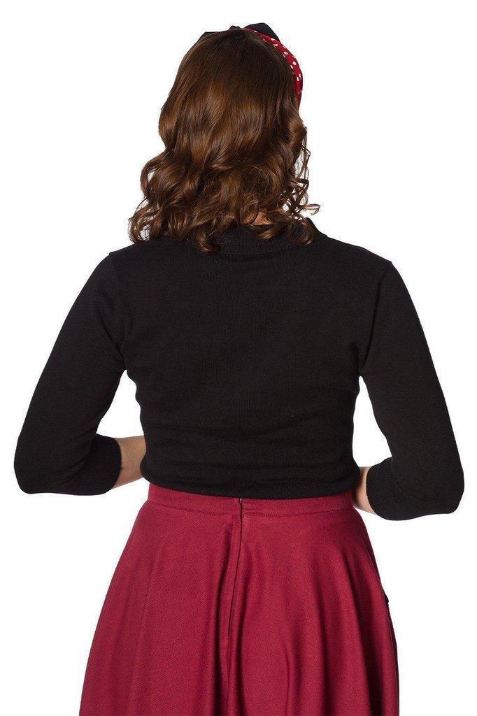 Audry Button Knit Top-Banned-Dark Fashion Clothing